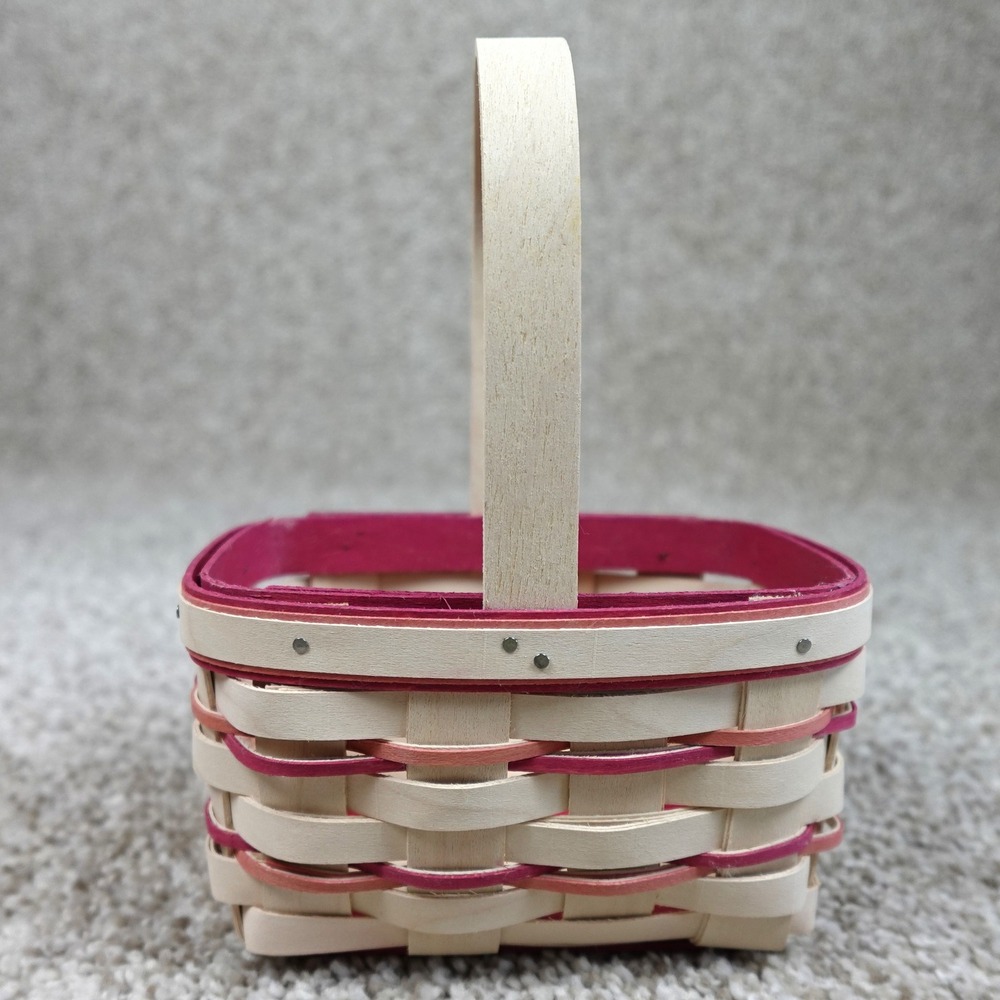 Longaberger 2014 Horizon of Hope Basket Pink Woven Wood Collectible with Tags